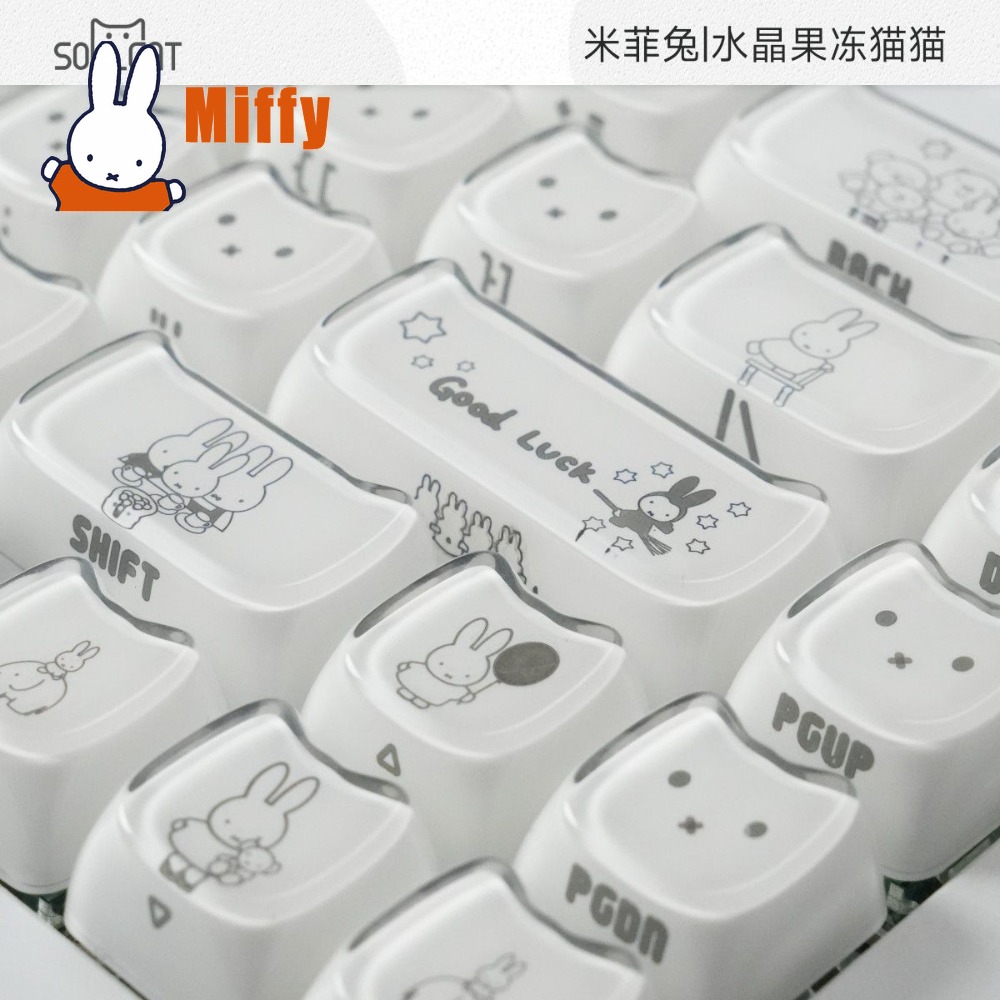 Pc Gaming Keyboards - Kawaii Miffy Keycaps Cute Rabbit Mechanical