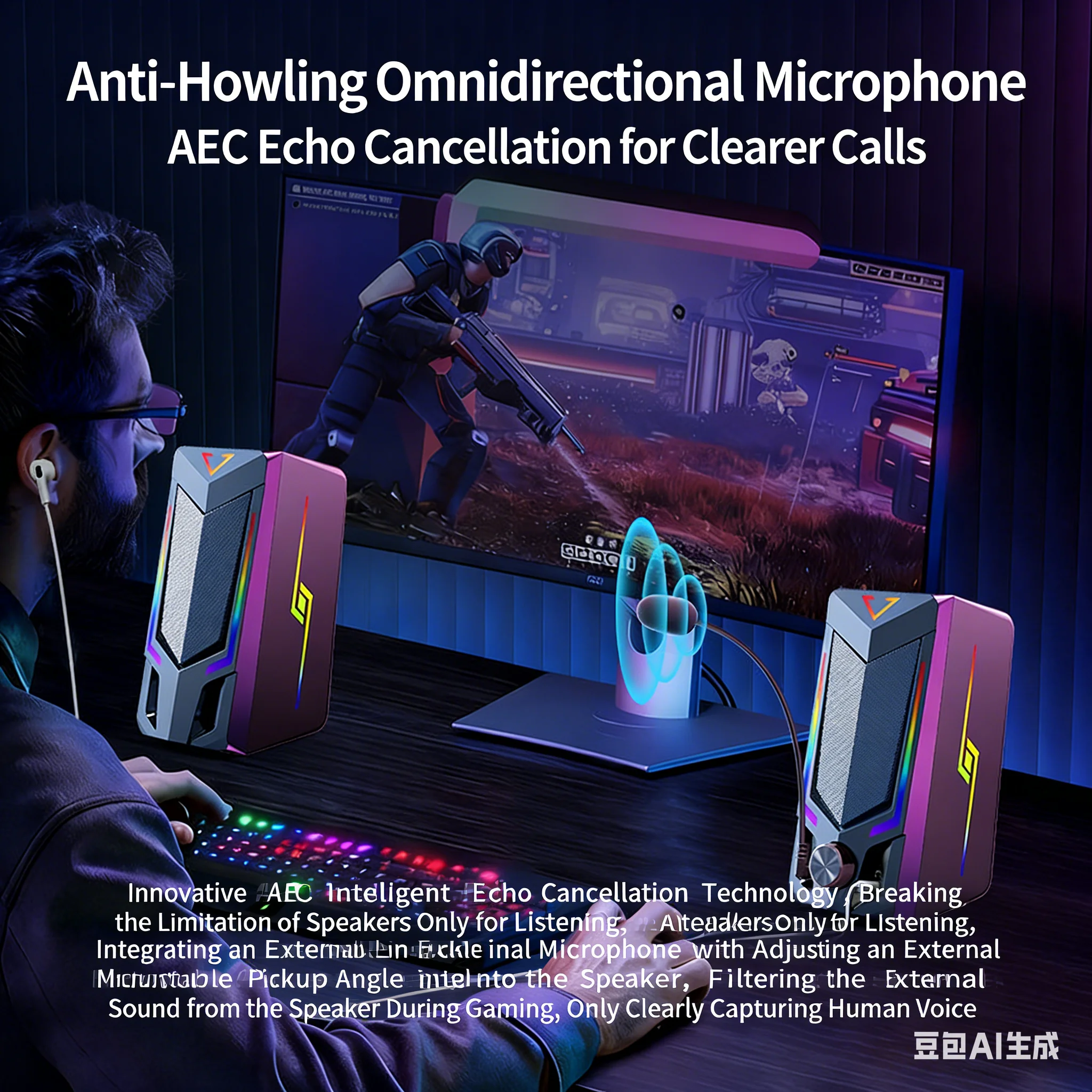 Desktop RGB Gaming Speakers Bl - Pc Gaming Apple recension och pris