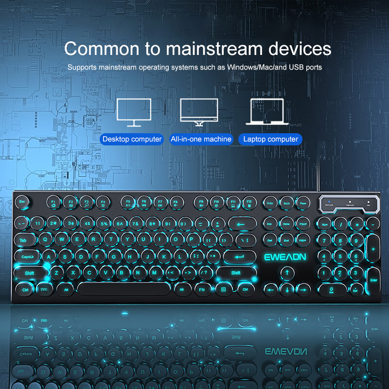 EWEADN Typewriter Gaming Keybo - Pc Gaming Keyboards recension och pris