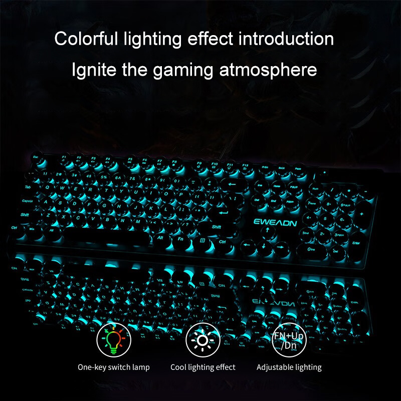 EWEADN Typewriter Gaming Keybo - Pc Gaming Keyboards recension och pris