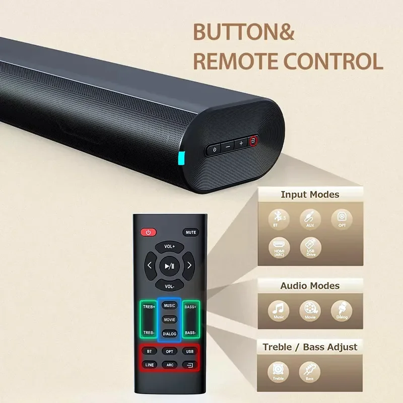 60W Sound Bars for TV Audio wi - Pc Gaming Apple recension och pris